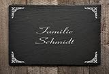 Personalisiertes Servierplatte aus Schiefer Rechteck 30x20 cm Schiefertafel als Buffet, Käseplatten Untersetzer, Aufschnitt, Sushi, Frühstücksbrett, Schieferplatte mit Gravur 07