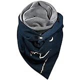 Soupliebe Dreieckstuch Damen Winter Mit Knöpfen Frauen Kuschelig Flauschig Herbst Warm Dreieckschal Winterschal Gray Rosa Hijab Kopftuch Unisex XXL Dreieck Schal Poncho Scarf Tü