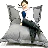Sitzsack XXL Riesensitzsack 140 x 180 cm mit Füllung In & Outdoor Sitzsäcke Sessel Kissen Sofa Hocker Sitzkissen Bodenkissen (ca.180x140cm, Anthrazit)