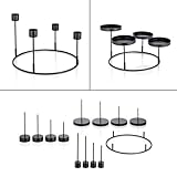 Online-Fuchs 3 in 1 Kerzenhalter, Kerzenständer für Adventskranz aus Metall zum Dekorieren - Für Stabkerzen, Stumpenkerzen und T