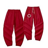 Reality Survival TV No.456 Cosplay Halloween Kostüme Plus Size Loose Fit Zip Up Hooded Sweat Jacket Pants Couple Outfit, Rote Hose, quadratisch, XL