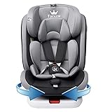 Baby Autositz Kindersitz 360°drehbar mit ISOFIX und Ruheposition, Gruppe 0+1/2/3 (9-36 kg/0-12 Year), 5-Punkt-Sicherheitsgurt, Kinderautositz, Schw
