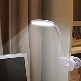 Kangl LED-Schreibtischlampe, USB wiederaufladbare Schreibtischleuchte mit 360 ° flexiblem Schwanenhals, 3 Helligkeiten, augenschonend, kleine Studienlampen für Büro, Wohnheim, Schlafzimmer (weiß)