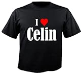 T-Shirt I Love Celin Größe L Farbe Schwarz Druck W
