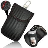 FoilsAndMore Keyless Go Schutz Auto-Schlüssel Hülle RFID Funkschlüssel Abschirmung Schlüsseltasche Schlüsseletui Schlüsselmäppchen Carbon Schwarz R