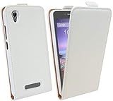 ENERGMiX Handytasche Flip Style kompatibel mit ZTE Blade A452 in Weiß Klapptasche Hü
