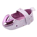 Geilisungren Neugeborenes Baby-Mädchen Krabbelschuhe Herz Prinzessin Schuhe Säugling Hochzeit Partyschuhe Weiche Sohle Lauflernschuhe Klettverschluss Babyschuhe für 0-15 Monate（Lila，11）