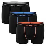 Gomati Herren Mikrofaser Retroshorts (3er Pack), Boxer mit Logo-Bund - Extra Larg
