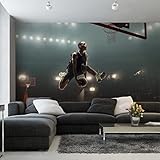 Muralo Fabelhafte Selbstklebende Fototapete 90x60 Jugend Sport Basketball 3D Moderne Tapete Jugendzimmer Schlafzimmer Wandbilder Wandtapete XXL Luxus Abstrakt Br. 90 cm x Hö. 60