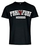 Mi Barrio Frankfurt 1 Adler Herren T-Shirt, schwarz, grau, rot, weiß (XXL, Schwarz)