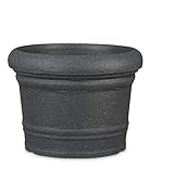 Scheurich Formia 60, Pflanzgefäß/Blumentopf/Pflanzkübel, rund, Farbe: Schwarz-Granit, hergestellt mit recy