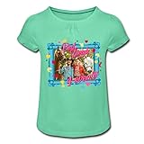 Spreadshirt Bibi & Tina Die Serie Best Friends 4 Ever! Mädchen T-Shirt mit Raffungen, M, Mintgrü