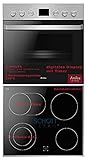 Amica Einbauherd Set Pyrolyse Reinigung Backofen Schott Ceran® Glaskeramikochfeld Edelstahlrahmen Umluft Grill T
