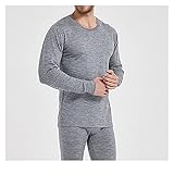 YWSZJ Herren Thermo-Unterwäsche Anzug verdicktes gebürstetes Bodenhemd Qiu Yi lange Hose (Color : Gray, Size : L code)