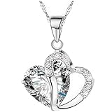 Dorical Damen 925 Sterling Silber 3A Zirkonia Halskette exquisite Geschenk/Frauen Halskette Beliebte Schmuck dchen Geschenk Promo(H)