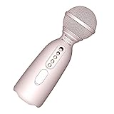 Luckyu Karaoke-Mikrofon für Kinder, kabelloses Bluetooth-Mikrofon mit Sprachfunktion, Karaoke-Maschine, tragbarer Mikrofon, Lautsprecher, Player, Recorder für Zuhause, Party, Geburtstag (Rosa)