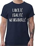 Sprüche Statement mit Spruch - Liberte Egalite Weinschorle weiß - M - Navy Blau - Liberte Egalite weinschorle Herren - L190 - Tshirt Herren und Männer T-S
