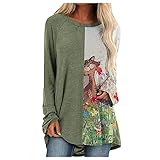 Hoodie Oberteile Damen Sommer t-Shirt Rollkragenpullover schulterfrei Damen tie dye Pullover Kleid Bauch kaschieren Damen t-Shirt Langarm Damen Pullover Damen XXL Oberteile Damen lang