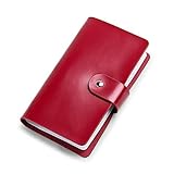 kaijunshop Visitenkarten-Display Mode-Visitenkarte-Halter, große Kapazitäts-Karten-Kasten-Mappen-Kreditkarte ID Case/Halter for Männer & Frauen für Ausstellung, Zuhause und Büro (Color : Red)
