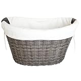 Habau 2681 Holzkorb aus Polyethylen mit Metallrahmen, Grau, 63,5 x 44,5 x 30