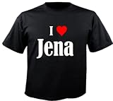 Damen T-Shirt I Love JENA Größe S Farbe Schwarz Druck W