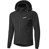 INBIKE Softshell Jacke Herren Damen Jungen Softshelljacke Winter Übergangsjacke Wasserdicht Winddicht Warm Fahrradjacke Ideal für MTB Radfahren Laufen Training Wandern Bergsteigen Schwarz M