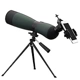 AYDQC Monocularteleskop 25-75x70 Zoom monokulare Optik Vogel Spek Teleskop mit Stativ-Telefon-Halter-Reise im Freien for Vogelbeobachtung ng fengong (Color : Black+Green, Size : 35x9.3x13.5cm)