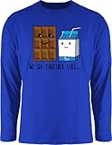 Shirtracer Valentinstag Partner Geschenke - We go Together Like. Chocolate and Milk - 3XL - Royalblau - Fun - BCTU005 - Herren Lang