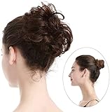 2 STÜCKE Synthetische Haarknotenverlängerungen Haarteil Messy Hair Scrunchies für Frauen Hochsteckfrisur Pferdeschwanz Ex