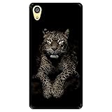 Hapdey silikon Hülle für [ Sony Xperia Z5 Premium ] Design [ Leopard beobachtet die Beute ] Schwarze Flexibles TPU