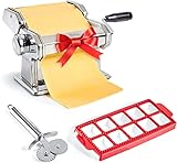 Uno Casa Pasta Maker – Nudelmaschine Manuell – Pasta Maschine mit Pasta Cutter und R