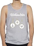 Weihnachten & Silvester Geschenke Party Deko - Weihnachten mit Christbaumkugeln - L - Grau meliert - Weihnachten - BCTM072 - Tanktop Herren und Tank-Top M