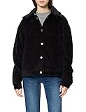 Urban Classics Damen Ladies Oversized Corduroy Sherpa Jacket Jeansjacke, Schwarz Black 00825, X-Large (Herstellergröße: XL)