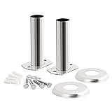 Zelsius Edelstahl Poolleiter Halterung | Ø 40 mm | Montageset für Pool Leiter mit Flanschrohr | Hülse für Schwimmbadleiter | Flansch Leiterhalterung stabil, Poolzubehö