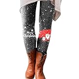 Otherway Damen-Leggings, Weihnachtsmotiv, bedruckte Hose, hohe Taille, für den Winter, Yoga-Leggings, Lauflegging