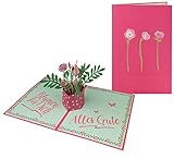 Goldbek® Pop-Up Karte 'Blumengrüße' - Besondere Geburtstagskarte | 3D Karte für Frau, Freundin oder Mutter | Mit Umschlag