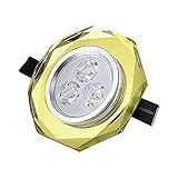 JIEZ Downlights für Deckenstrahler IP44, LED Deckeneinbauleuchte Modern 3W 220V 3000K Strahler für Badezimmer Wohnzimmer Schlafzimmer Küche [Energieklasse A++] (Golden)