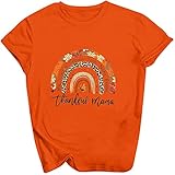 tohole Damen Erntedankfest T-Shirt Frauen Sommer Rundhals Kurzarm Shirt Tops Tee Teenager Tops Lässiges Tshirt Sportwear T