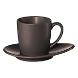 ASA Cuba Espressotasse mit Untere, Kaffeetasse, Becher, Porzellan, Marone, Braun, 60 ml, 1231422