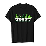 Kurzärmelige O-Neck Bluse Tops für Frauen UK Casual Solid T-Shirt Tops Mode Gnome Print Crewneck Pullover Tunika für St. Patrick's Day, 01-schwarz, 50