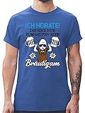 JGA Junggesellenabschied Männer - Ich heirate die sind nur zum Saufen Hier - Bräutigam - Schwarz/Blau - XL - Royalblau - t-Shirt JGA Herren - L190 - Tshirt Herren und Männer T-S