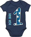 Shirtracer Baby Geburtstag Geburtstagsgeschenk - Ich Bin 1 Blau Junge Erster - 18/24 Monate - Navy Blau - Body für erster Geburtstag - BZ10 - Baby Body Kurzarm für Jungen und M