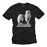 Lustige Eulen T-Shirts mit Sprüchen schwarz für Männer XXXL