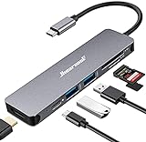 Hiearcool USB C Hub, USB C Adapter MacBook Pro Adapter, 7 in 1 mit 4K HDMI-Ausgang, kompatibel für Laptop und andere Typ- C- Geräte (PD TF Kartenleser 100W)