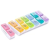 SUKUOS Pillendose 7 Tage 2 fächer, Tablettenbox 7 Tage Morgens Abends, Klein Tabletten Wochenbox, Medikamentendosierer Woche - Abnehmb