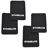 GYMGEARS® Griffpolster [4er Set] Grip Pads 3mm - Profi Neopren Griffpads für Fitness, Bodybuilding & Krafttraining Schwarz - Alternative für Trainingshandschuhe - Für Frauen & M