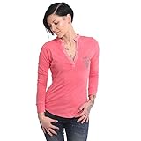 Yakuza Damen Rose of 893 Dye Langarm T-Shirt, Shell Pink, XS