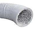 Profi Abluftschlauch mit Alu Isolierung - Durchmesser 125 mm / 127 mm, Länge 3 m - für Klimaanlage, Trockner, Abzugshaube, Wäschetrockner - stabil und wärmeisoliert (Standard)