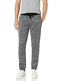 Southpole Herren Open Bottom Marled Fleece Jogger Pants Jogginghose, Schwarz marmoriert,