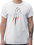 Fussball WM 2022 Fanartikel - Polen Krallenspuren - XXL - Weiß - Polska Tshirt - L190 - Tshirt Herren und Männer T-S